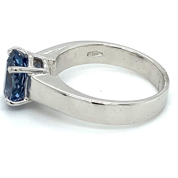 Certified Blue Spinel 2.15ct Solid 18K Gold Ring - Picture 6 of 8